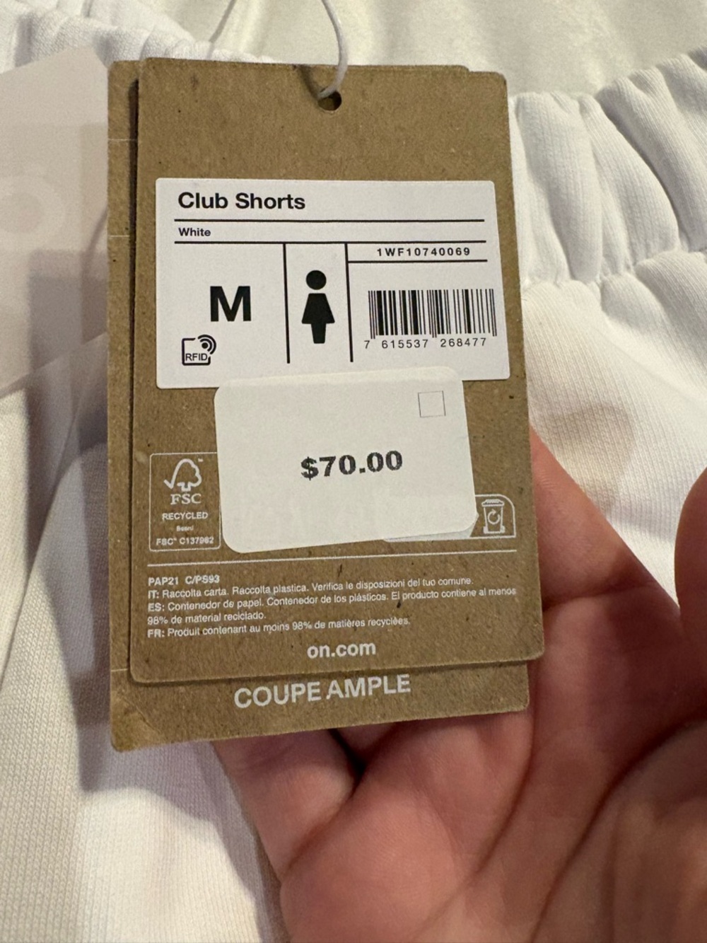 On Lightweight White Women's Athletic Shorts - Picture 3 of 3